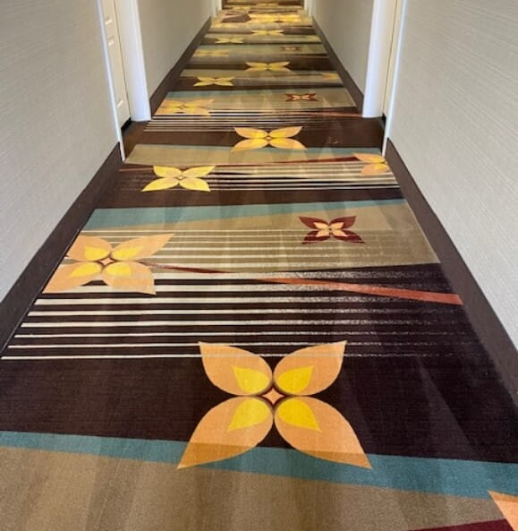 Renewed hotel carpet cleaned by Plymouth Carpet Service in Canton, MI